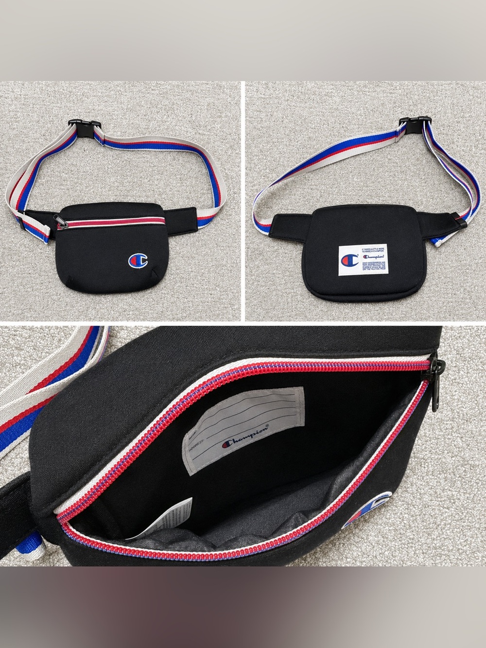 Champion Black Belt Bag with Red, White & Blue Trim